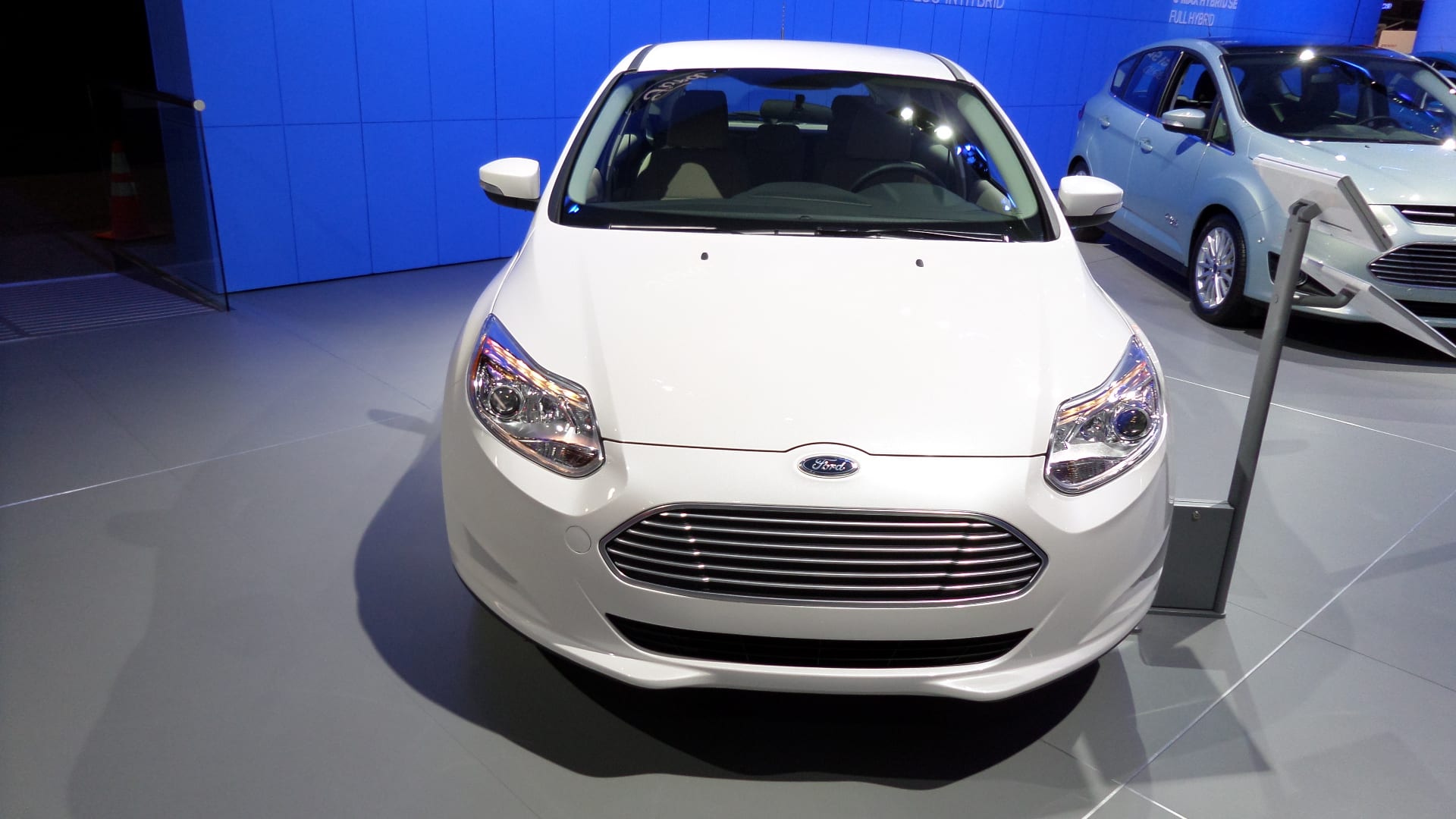 White 2014 Ford Focus. Front end.