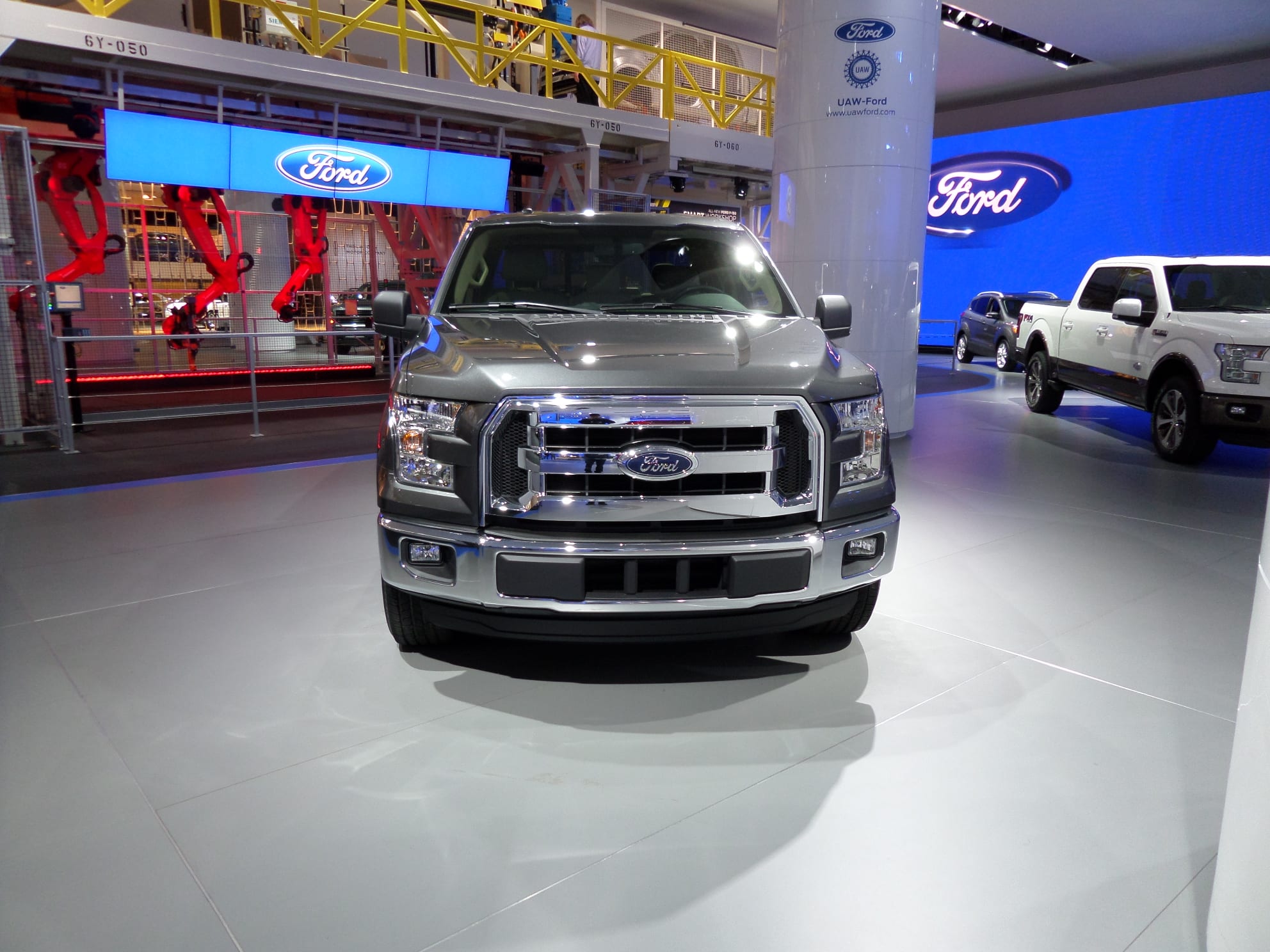 Grey 2015 Ford F-150 - Front view.