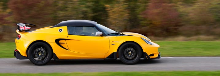 The yellow 2015 Lotus Elise.