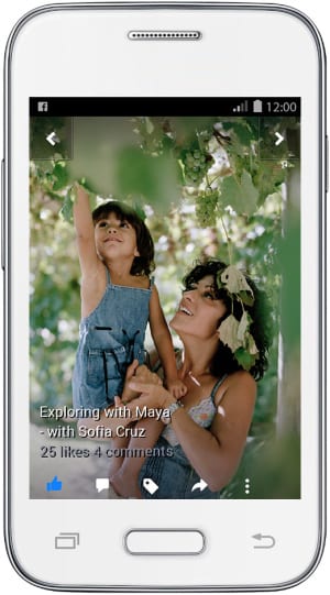 Facebook Lite Android app being used for photography.