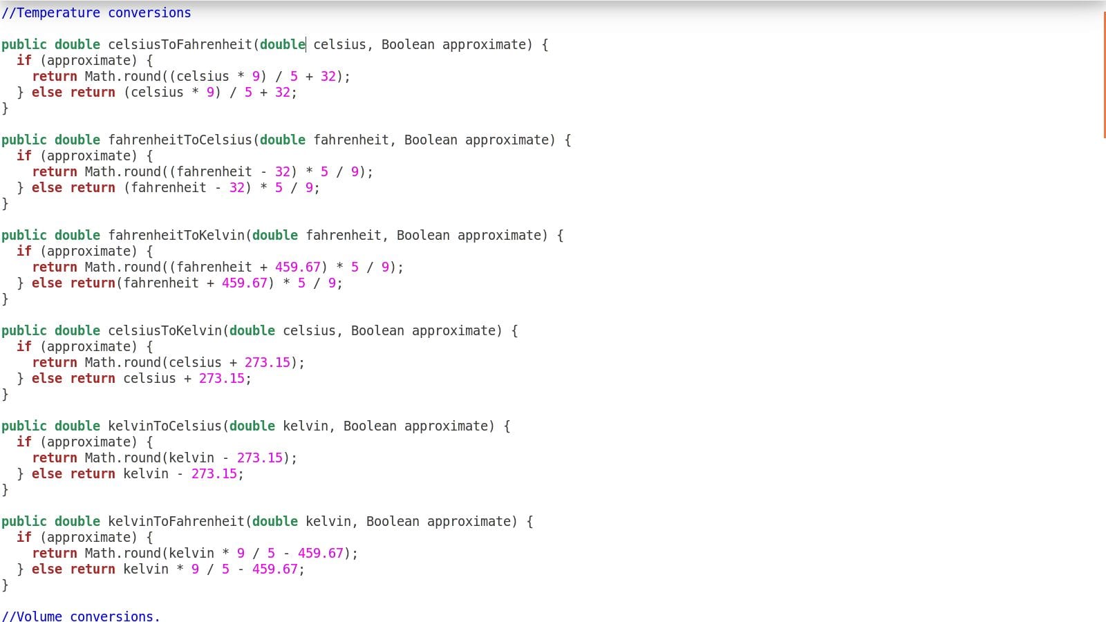Sample java code