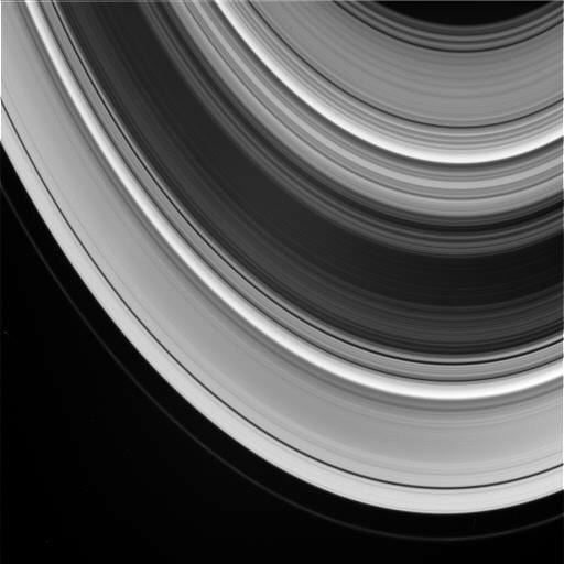 A raw image of Saturn's rings.