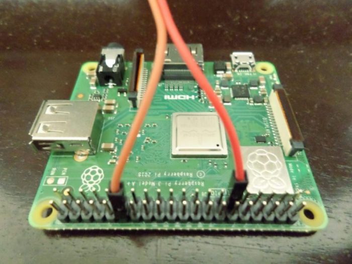 Raspberry Pi 3A+ single board computer.