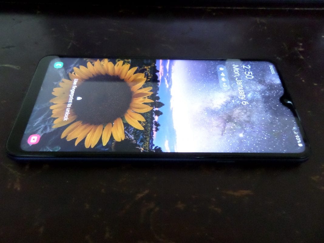 A smartphone (Samsung Galaxy A20s)