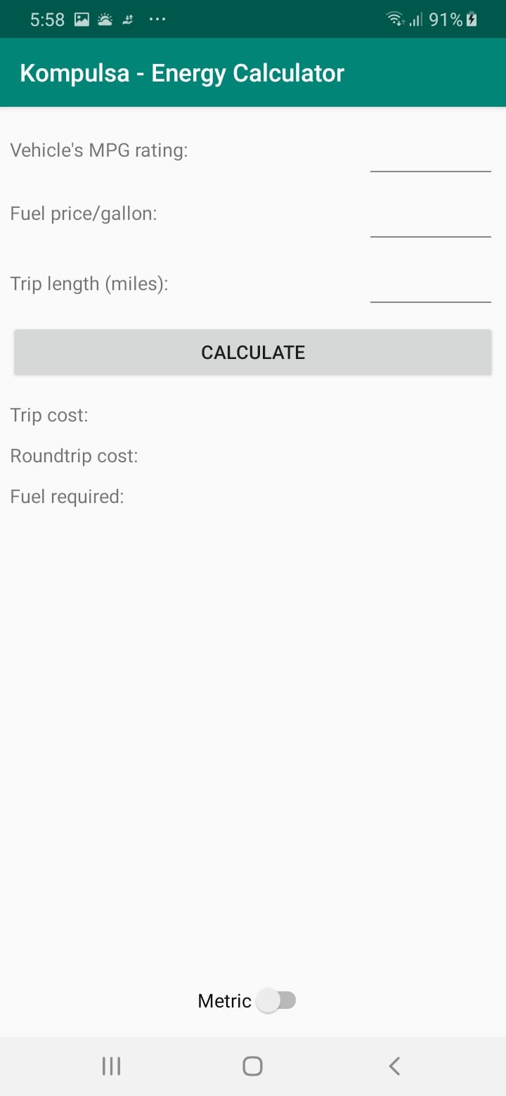 Kompulsa Energy Calculator (Fuel Calc) Kompulsa