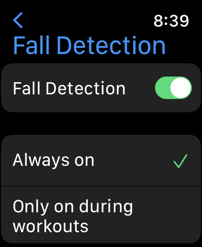 Apple Watch Fall Detection