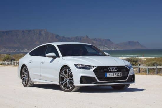 Audi A7 Sportback performance car. White