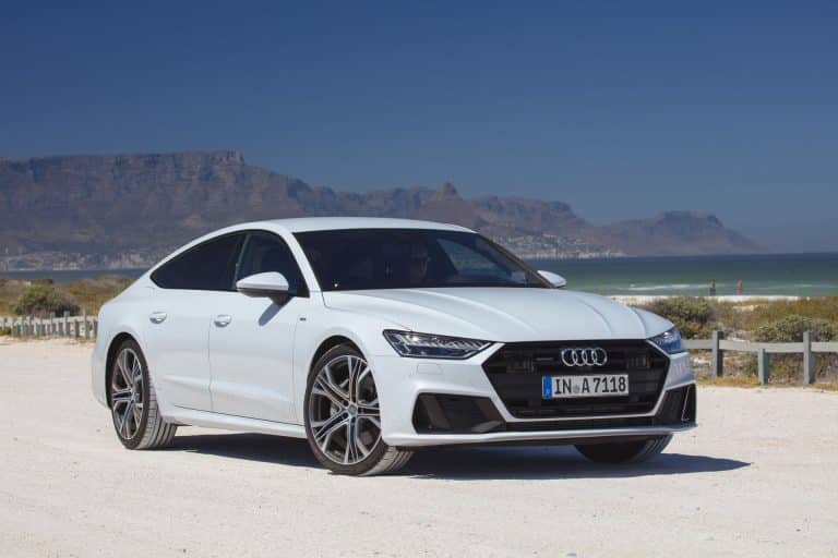 Audi A7 Sportback performance car. White