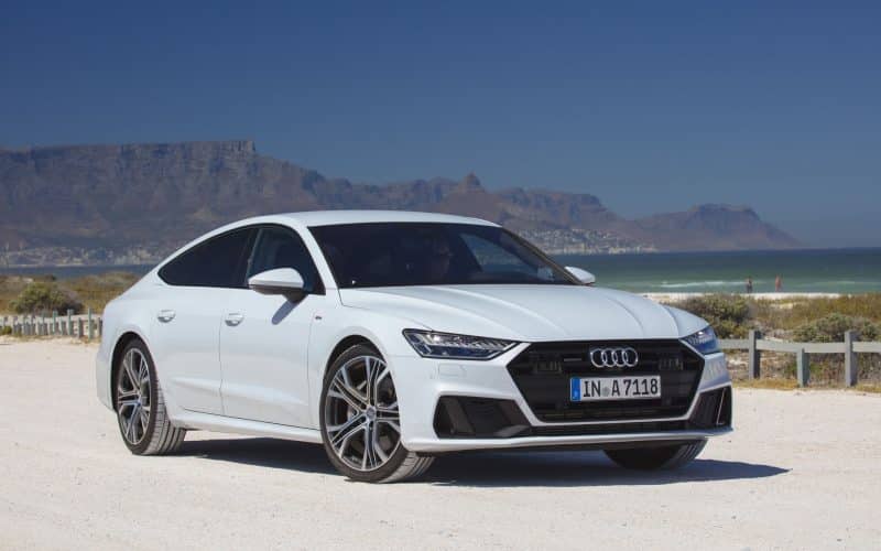 Audi A7 Sportback performance car. White