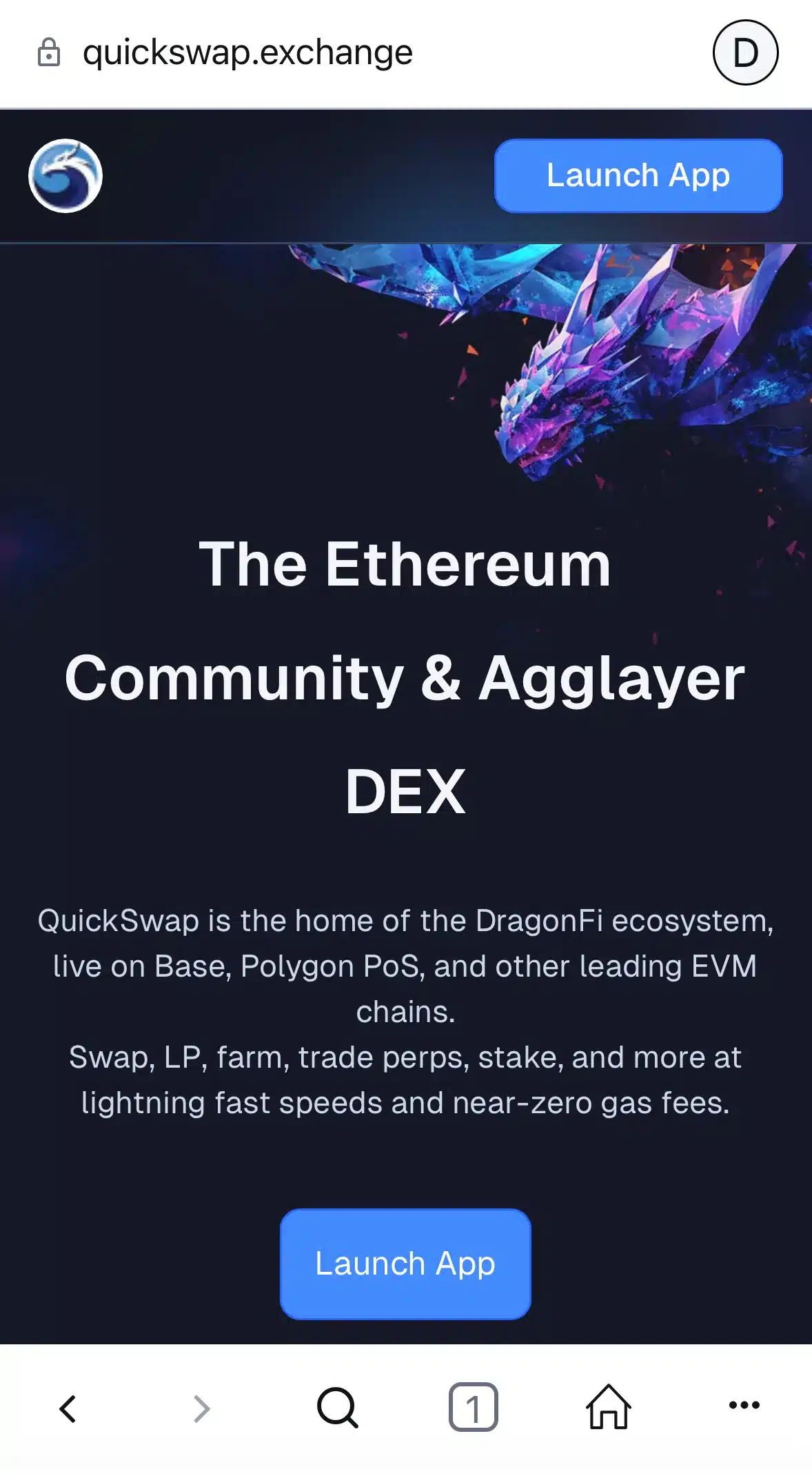 QuickSwap Landing Page